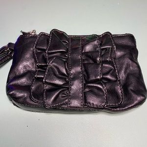 black ruffle wristlet NY&CO
